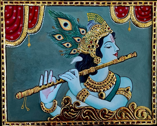 Collection of traditional paintings at Shreem Art Studio